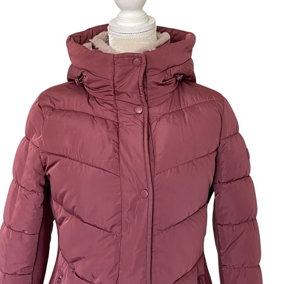 Andrew Mark Walker Faux Fur Jacket Coat Women’s Size S Pink Terra Rosa Hooded - Picture 6 of 12